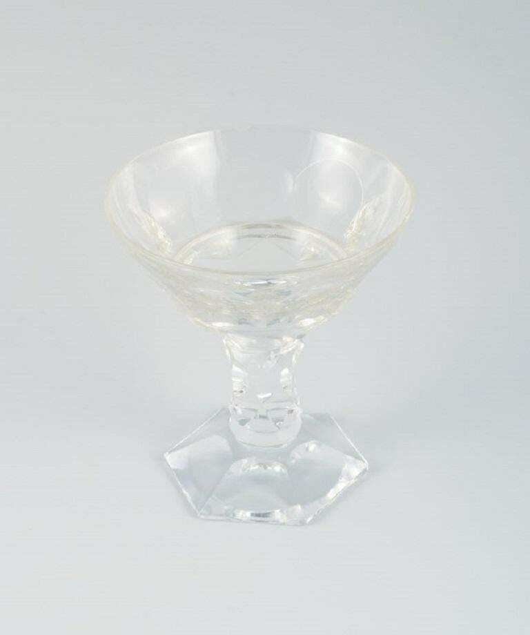 Baccarat, France, Ten Art Deco Crystal Glasses In Clear Glass photo vinterior