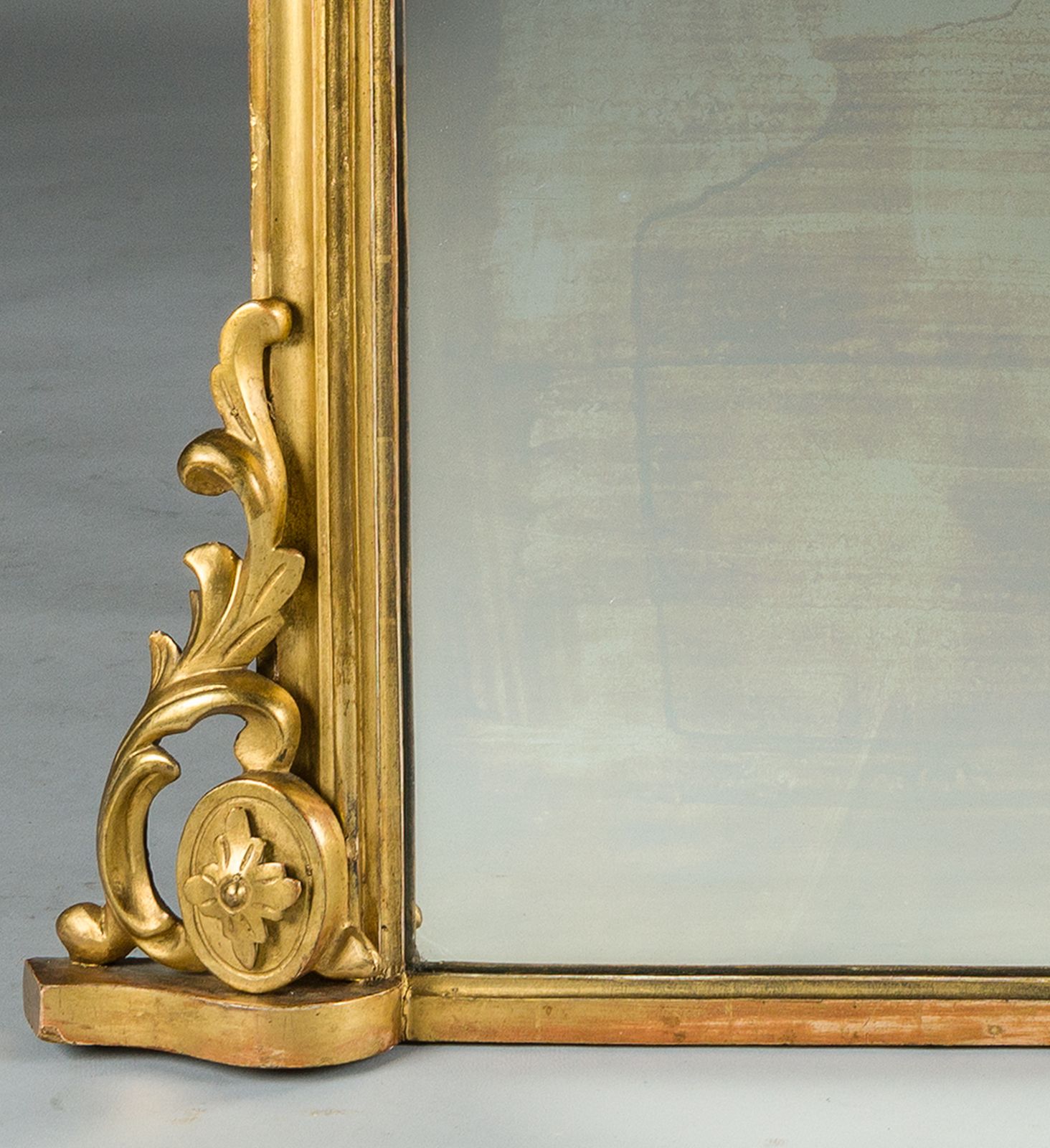 Large 19th Century Victorian English Gilt Overmantle Mirror photo buy