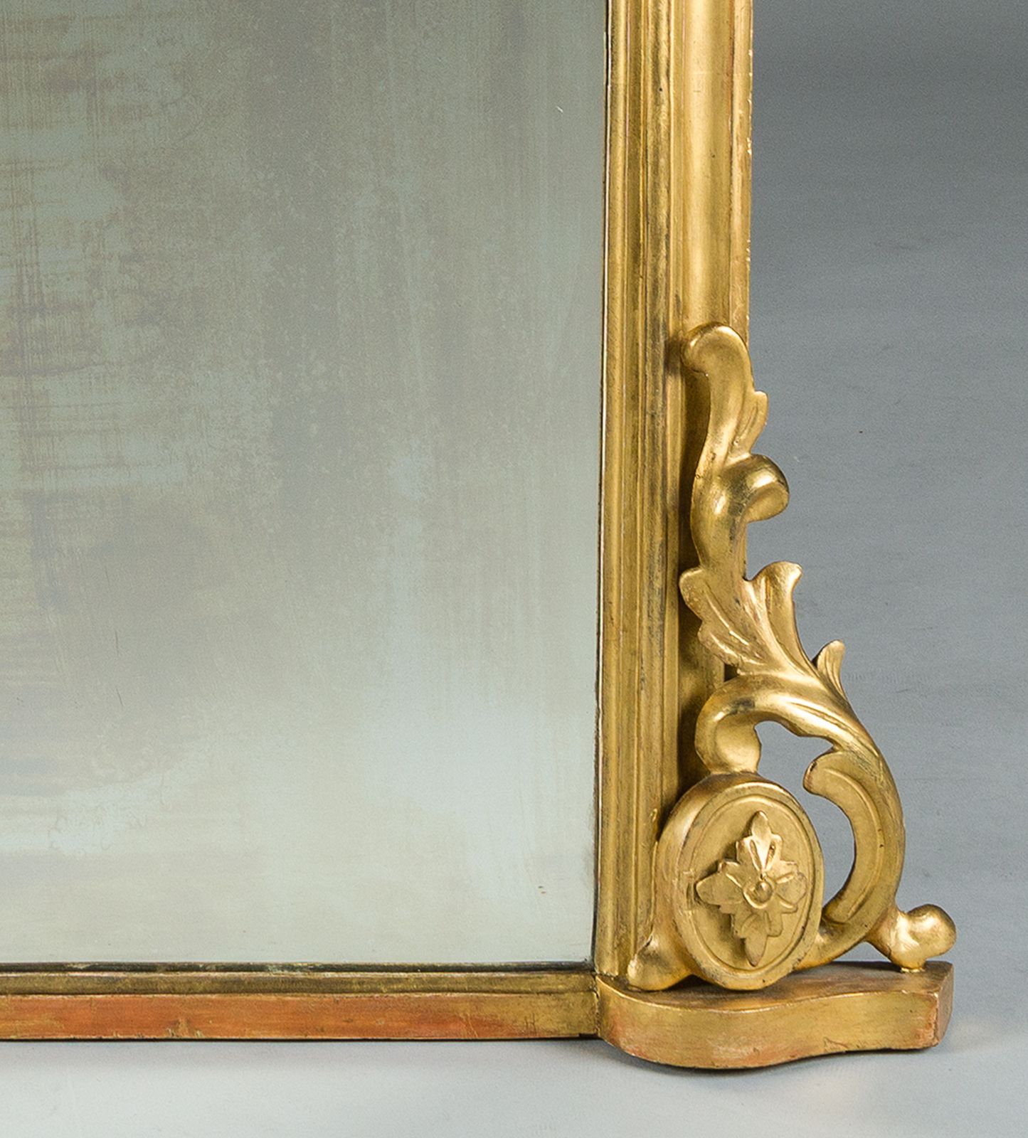 Large 19th Century Victorian English Gilt Overmantle Mirror photo vintage