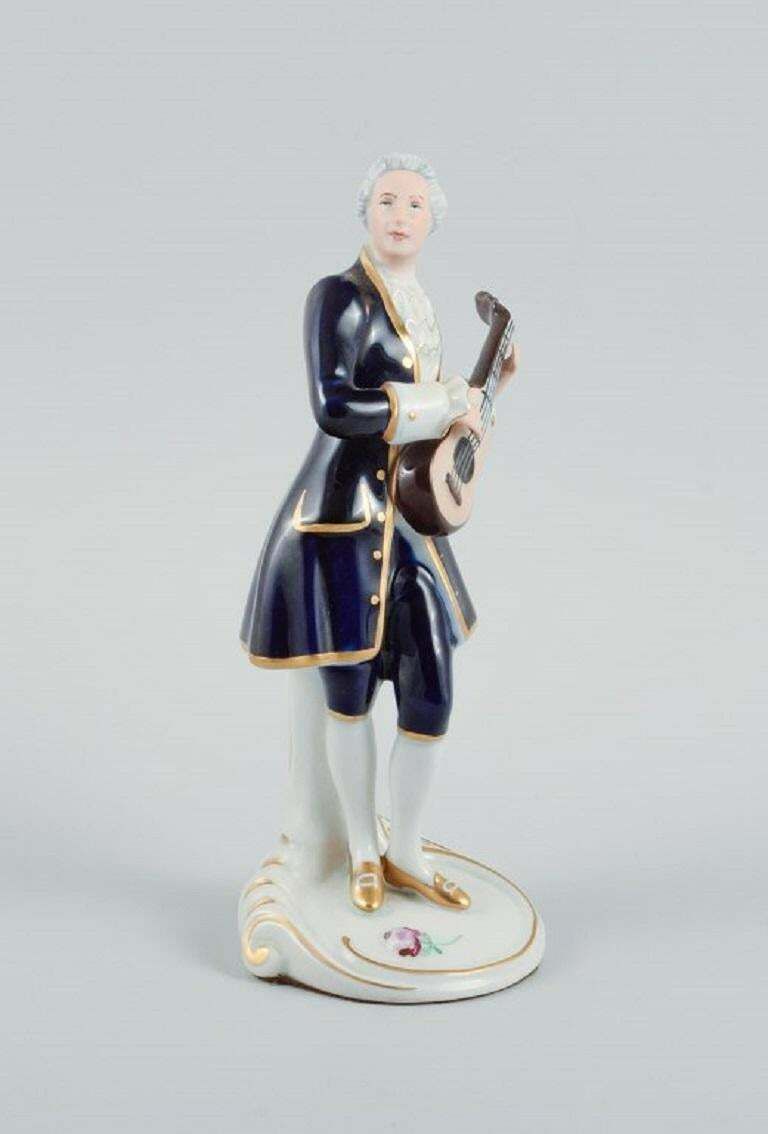 Royal Dux. Rococo Couple In Hand Painted Porcelain. 1940s photo Home Decor