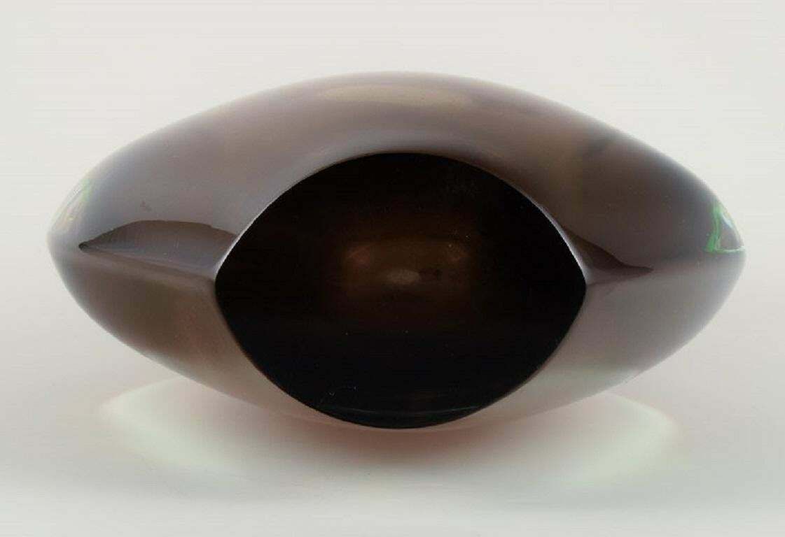 Murano Purple/Green/Clear Vase In Hand Blown Art Glass, Italian Design, 1960s photo Home Decor