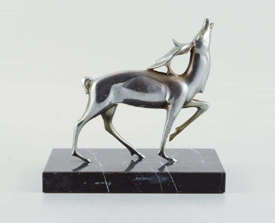 Michel Decoux, ''1837 1924'' Belgian Sculptor, Art Deco Sculpture Of A Stag photo furniture