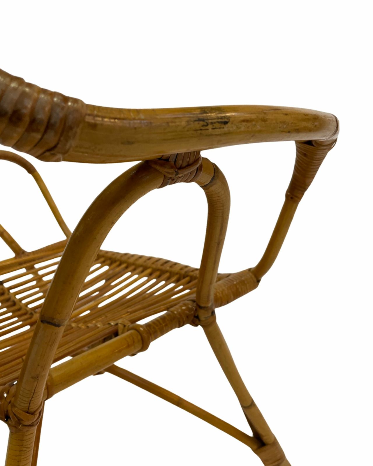 Rattan Easy Chair By Dirk Van Sliedregt Rohe Noordwolde 1960 In The Netherlands photo vintage