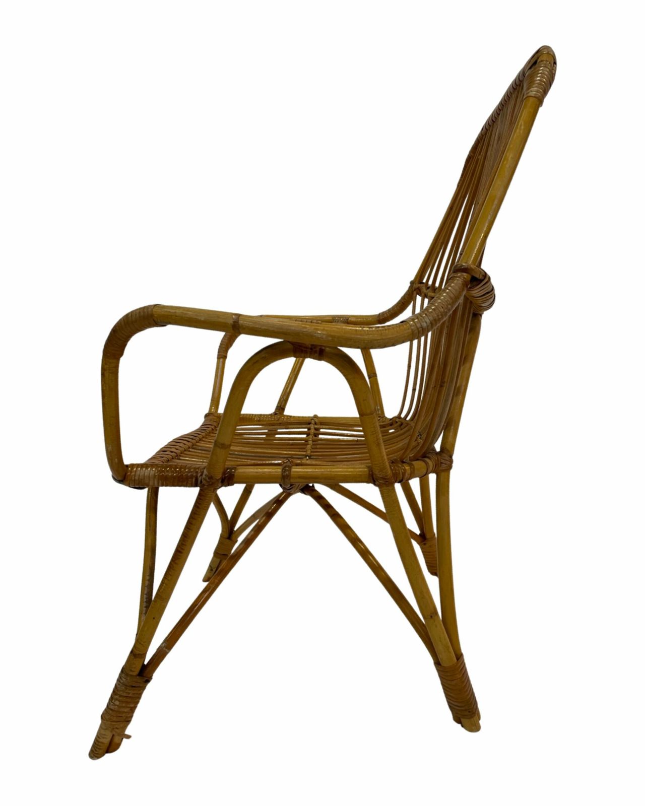 photo for sale Rattan Easy Chair By Dirk Van Sliedregt Rohe Noordwolde 1960 In The Netherlands