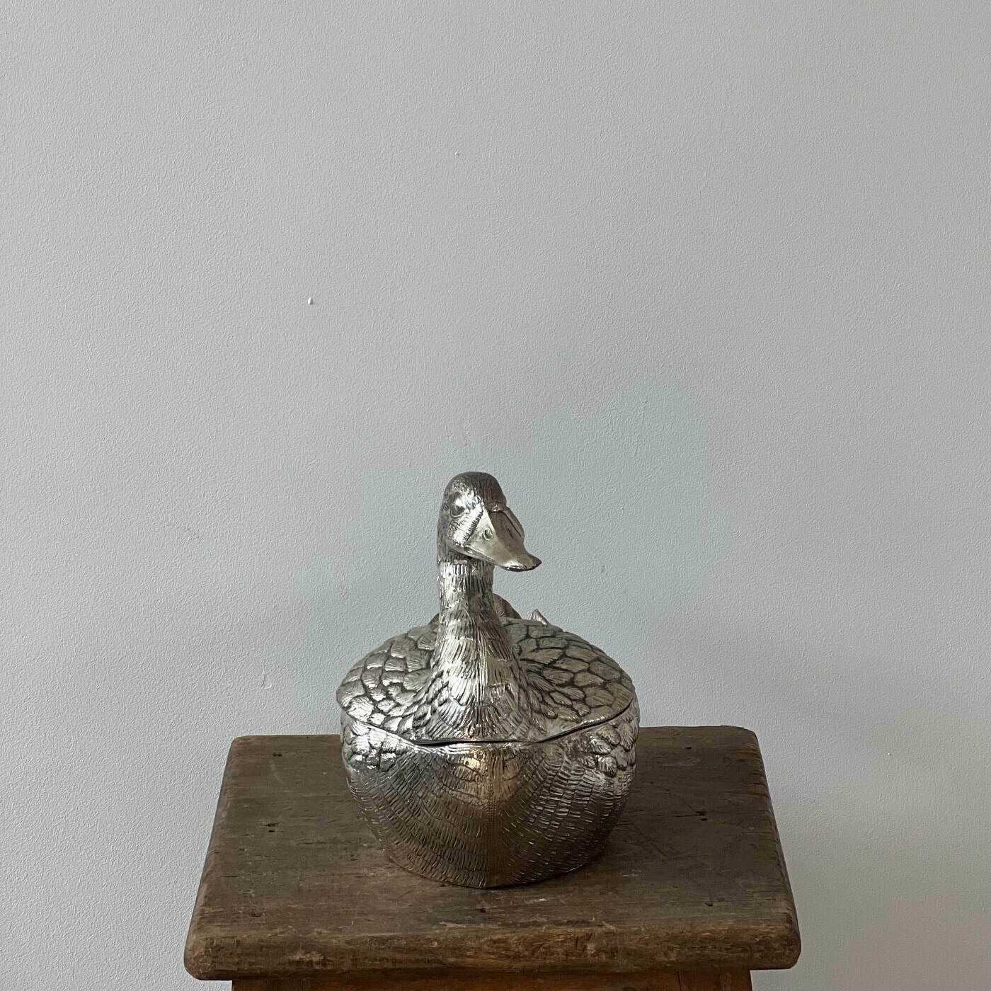 Mauro Manetti Italian Mid Century Duck Ice Bucket photo vintage