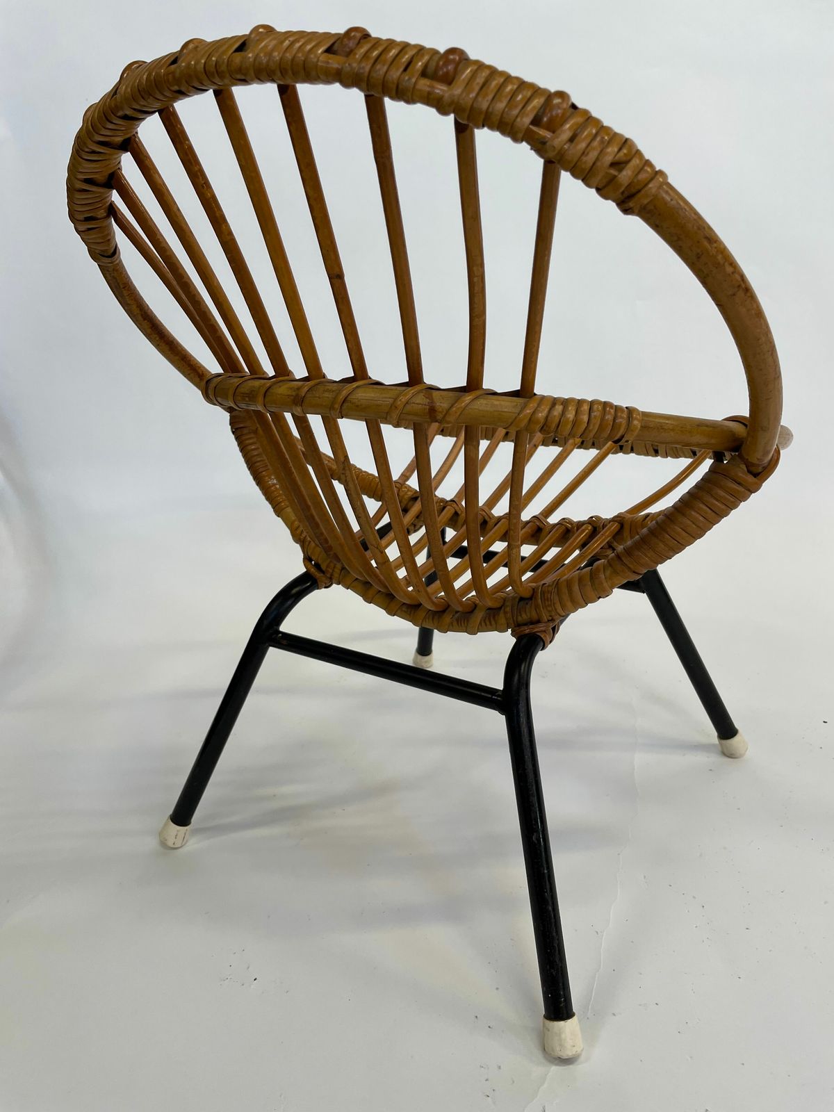Furniture Vintage Rattan Children's Chair Rohe Noordwolde 1960s Design photo
