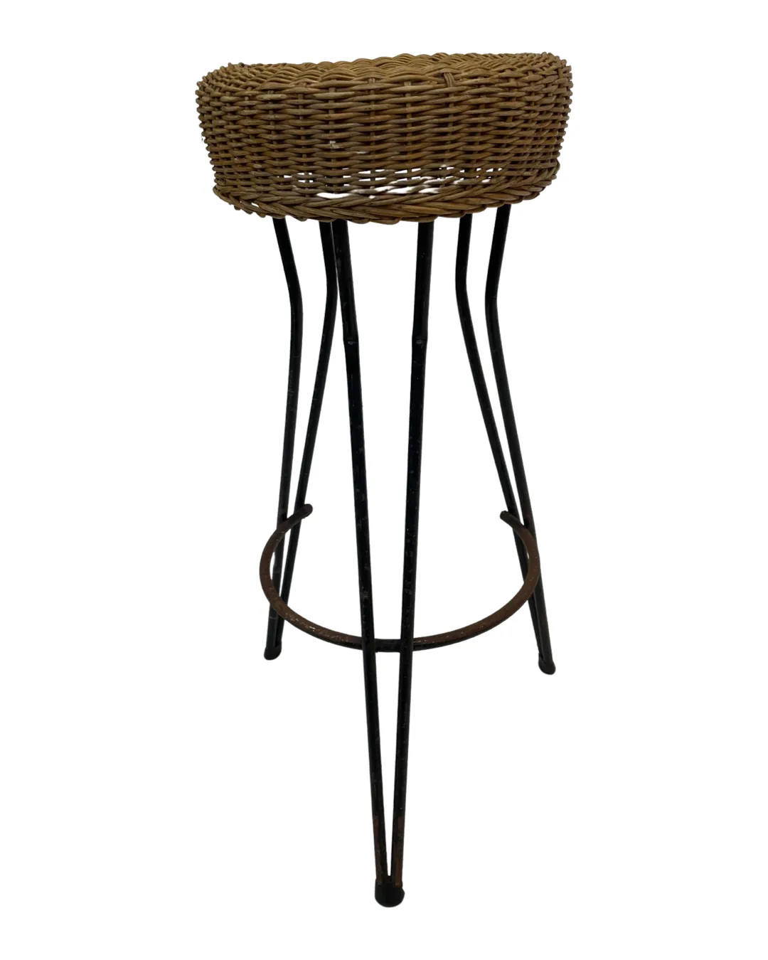 Vintage Stool Rattan Rohe Noordwolde Netherlands 1960s Design photo 64.48