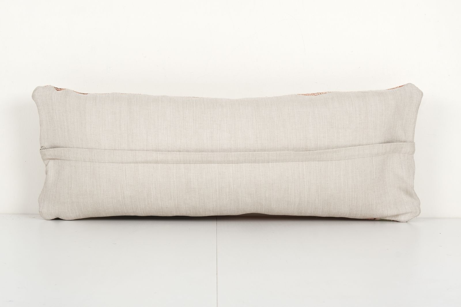 Muted Blue Carpet Bedding Pillow, Faded Ethnic Turkish Long Yastik Pillow   Designer  12'' X 30'' photo for sale