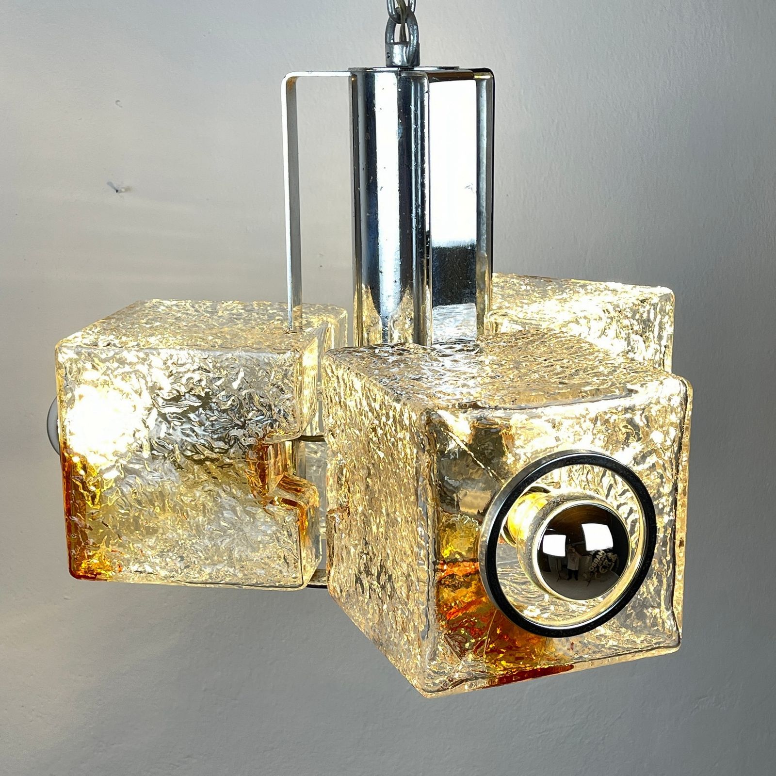 Cube Design Murano Chandelier By Toni Zuccheri For Veart Italy 1970s photo buy