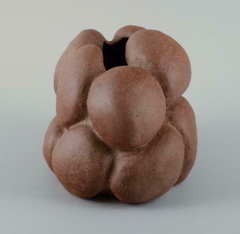 Christina Muff Danish Contemporary Ceramicist Golden Brown Stoneware Vessel photo Home Decor