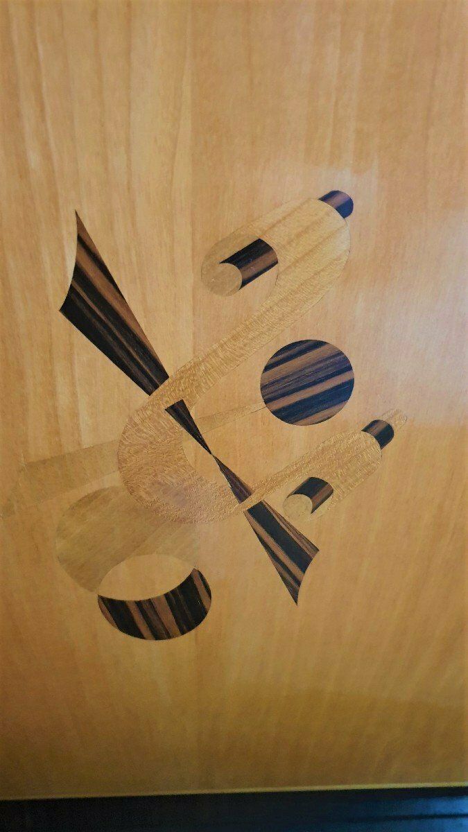 Furniture Sideboard   Bar In Exotic Wood Marquetry, 1960s photo