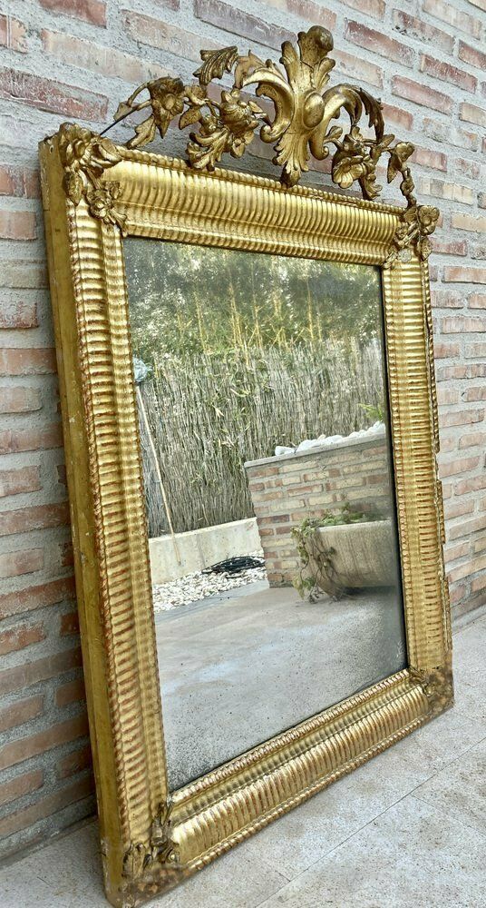 Antique French Louis XVI Gold Leaf Mirror, 1890s photo 7019.0