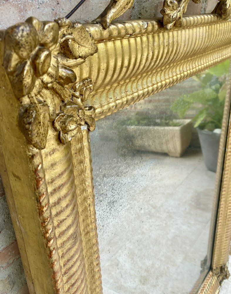 Antique French Louis XVI Gold Leaf Mirror, 1890s photo buy
