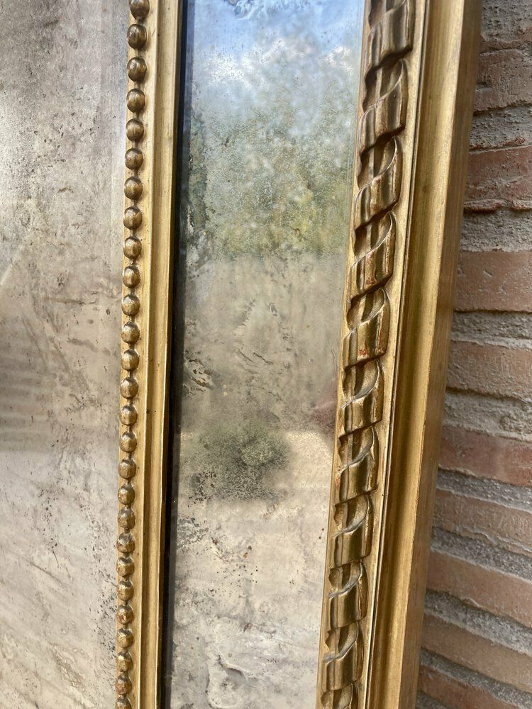 photo for sale Antique French Louis XVI Gold Leaf Beveled Mirror, 1890