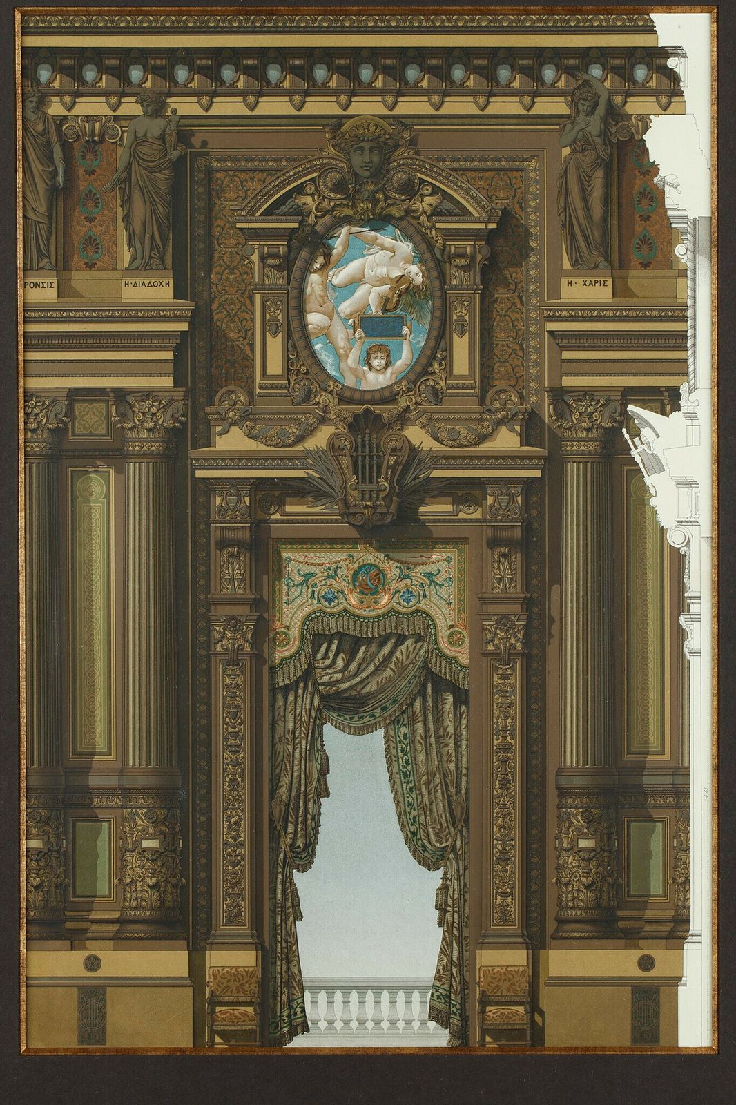 Chromolithographs "Grand Foyer De L'opéra De Paris", In "Le Nouvel Opera De Paris" 19th Century photo buy