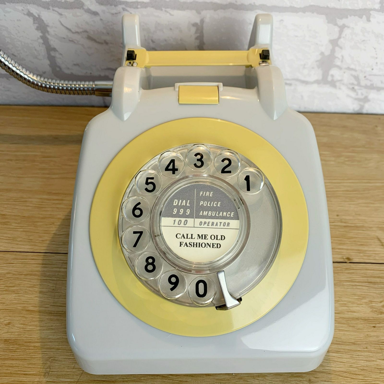 Retro Telephone Lamp Grey / Mustard photo Lighting