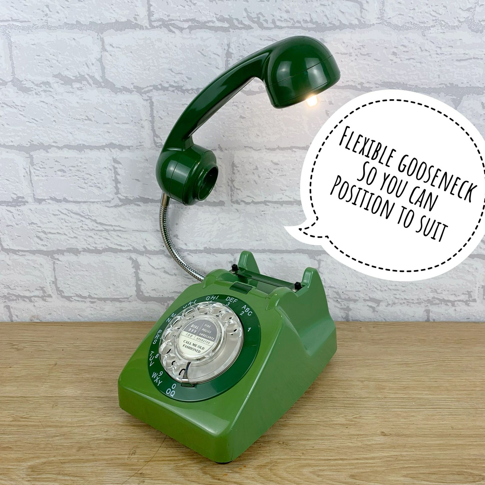Retro Telephone Lamp Green photo 125.0