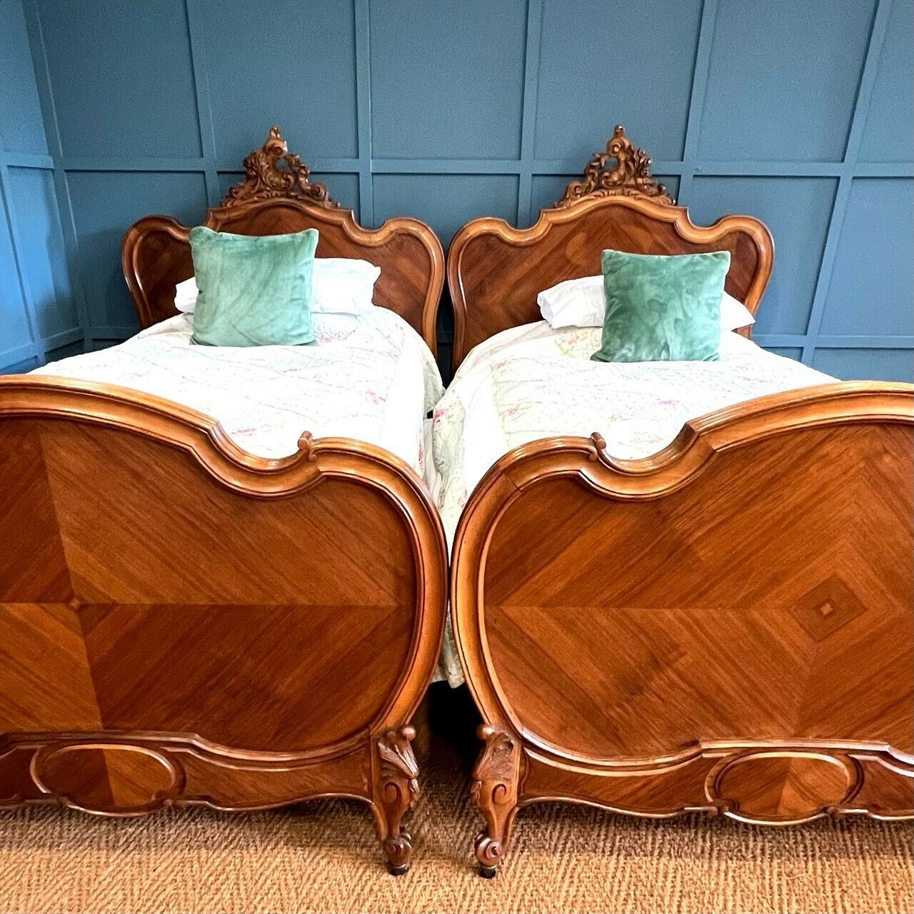Singles 3ft  French Walnut Louis XV Single Beds photo Furniture