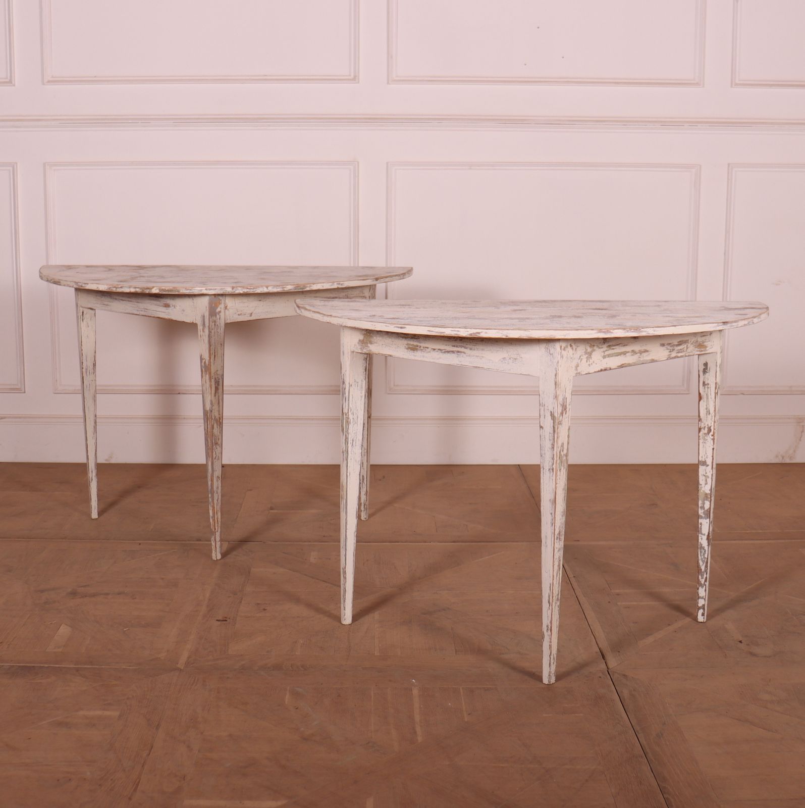 Pair Of Swedish Demi Lune Console Tables