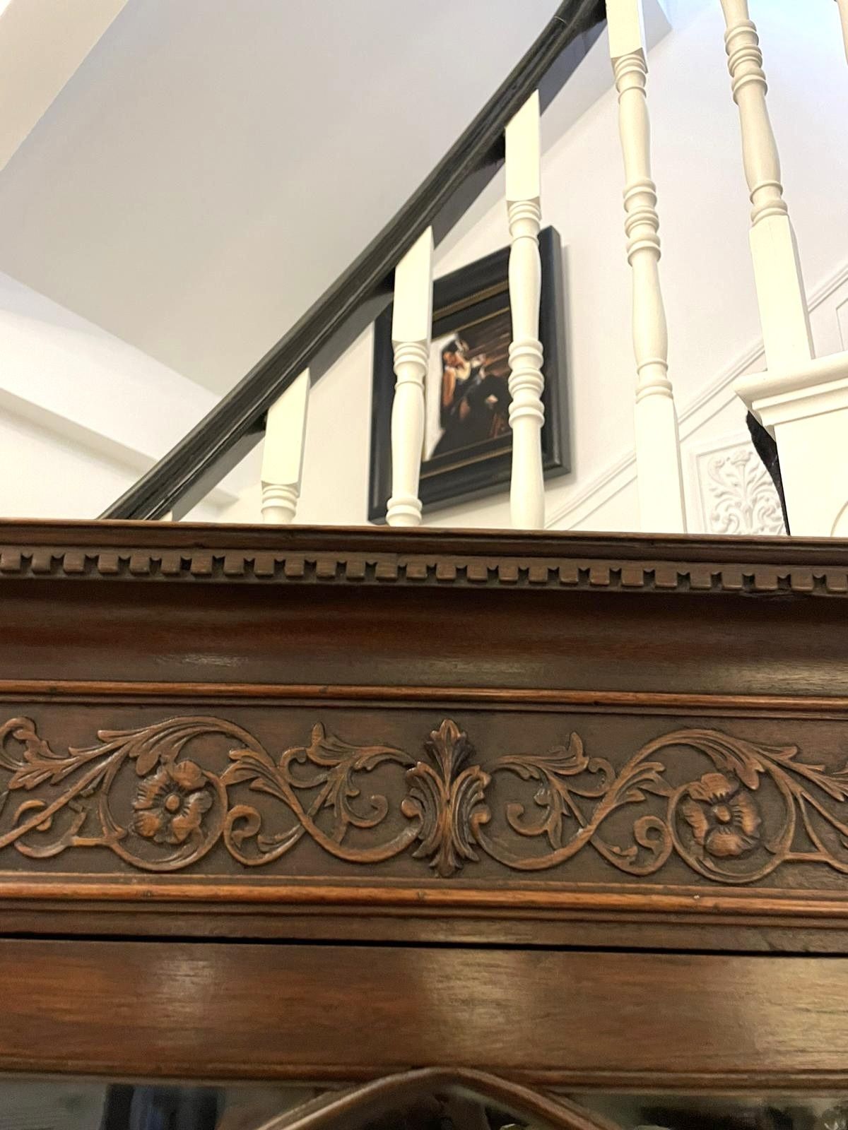 Antique Mahogany Astragal Glazed Carved Corner Cabinet photo buy