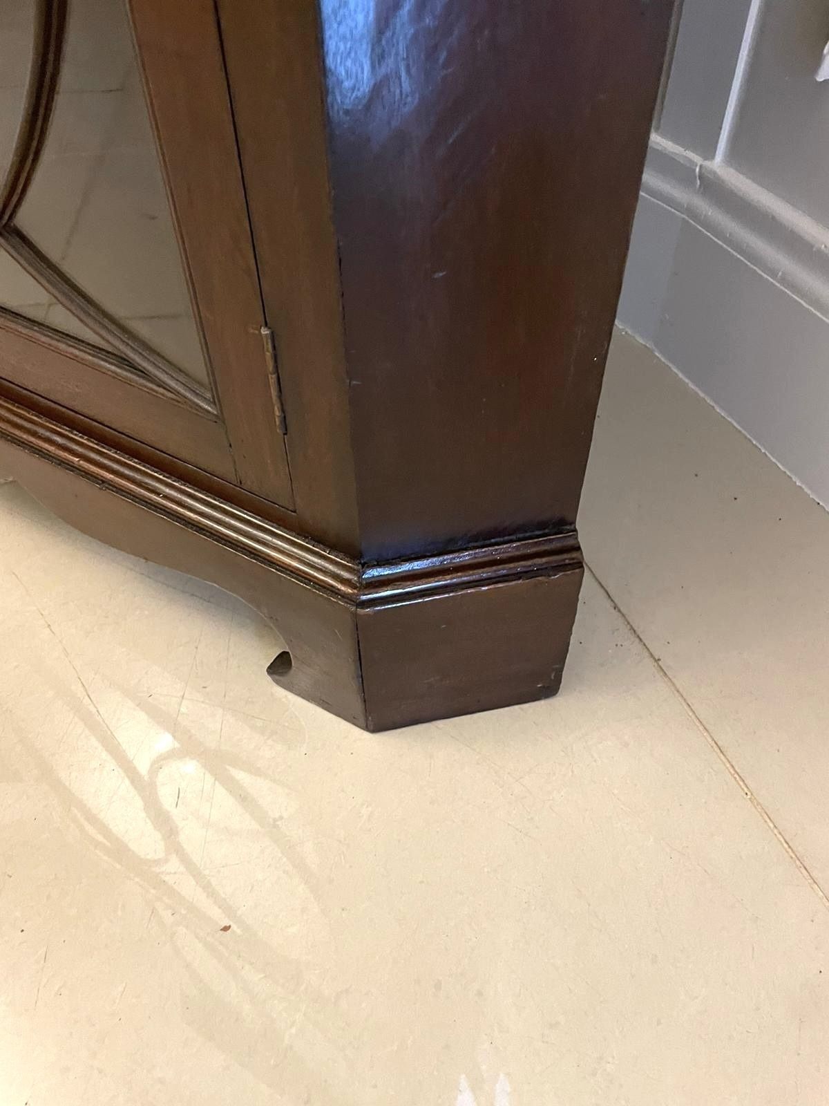Furniture Antique Mahogany Astragal Glazed Carved Corner Cabinet photo