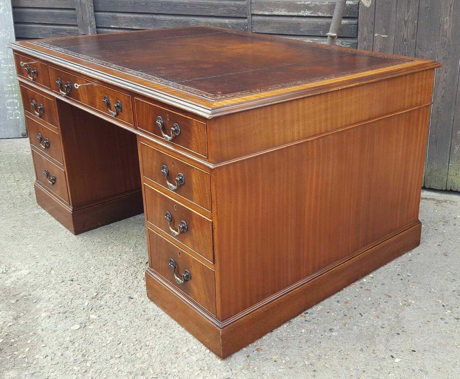 Antique Style Mahogany Partners Desk photo vinterior