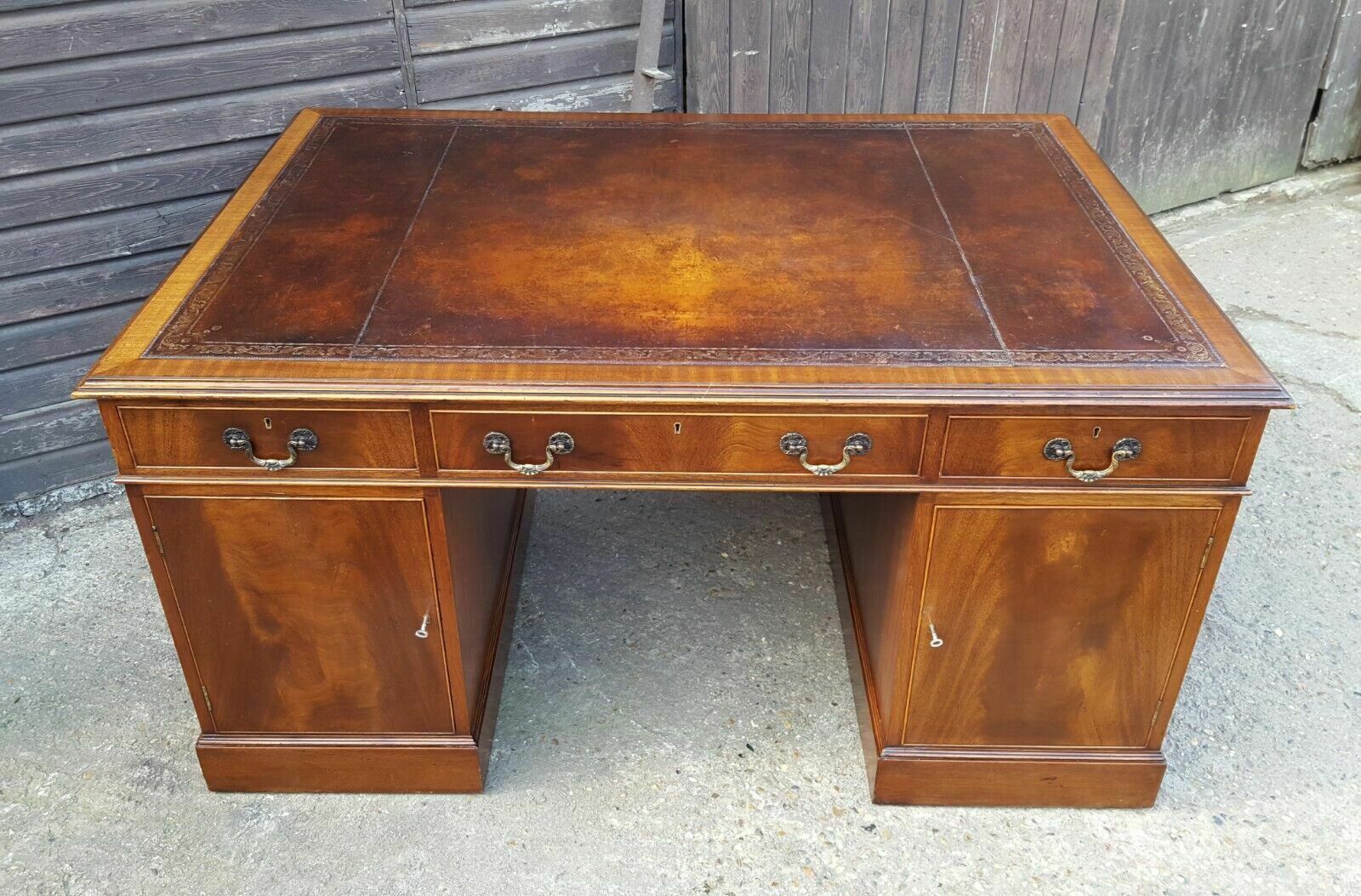 Antique Style Mahogany Partners Desk photo buy
