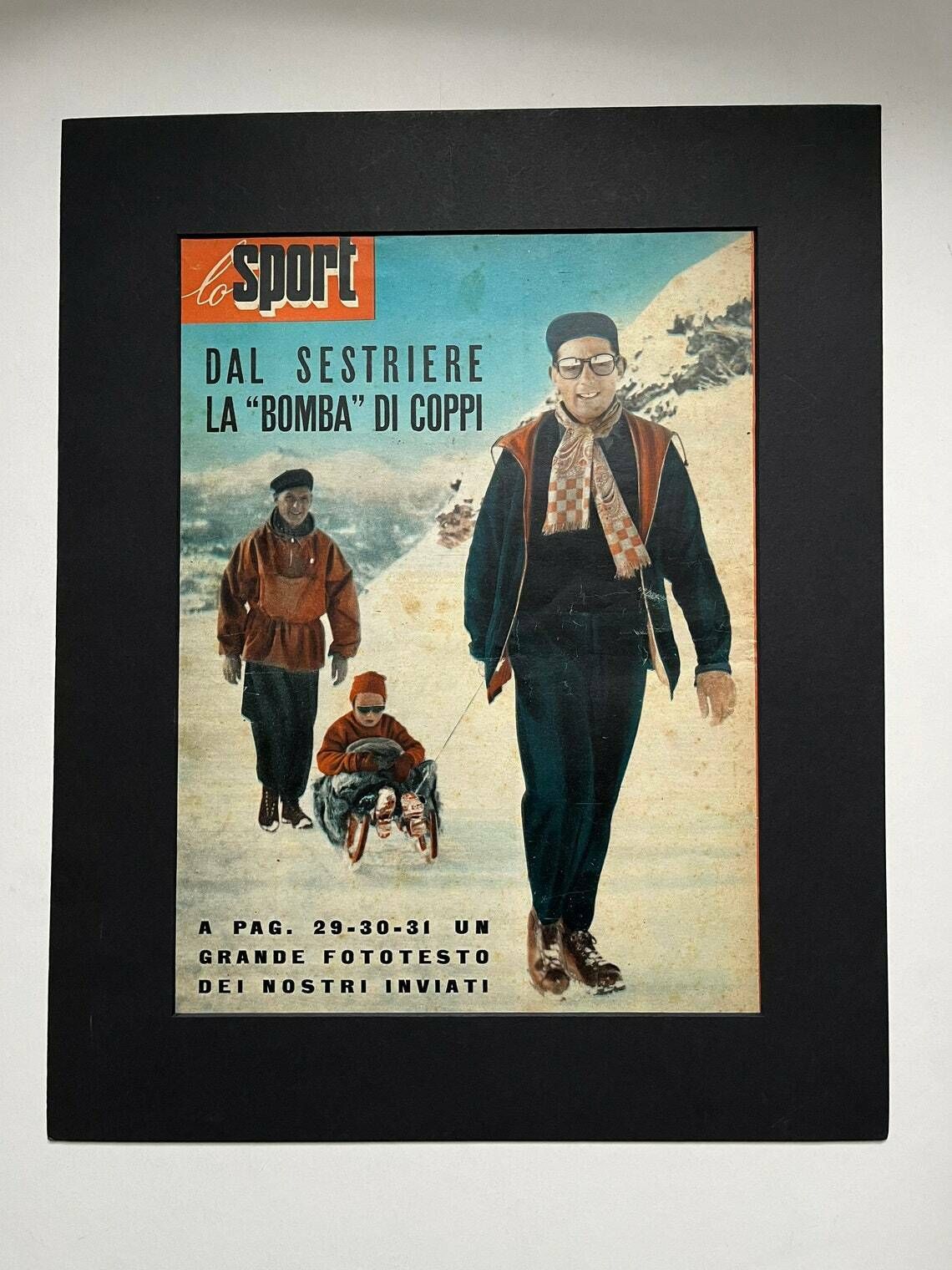 Fausto Coppi Rare Original Vintage Print 1953   Winter Sports photo 96.0