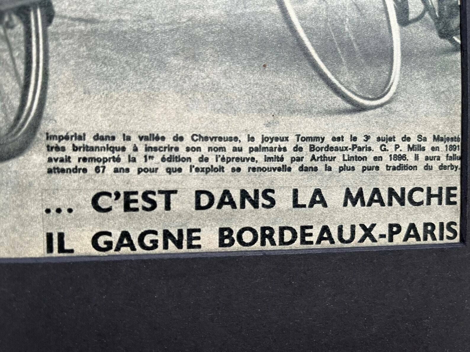 Tom Simpson / Peugeot Original Vintage Cycling Print 1963   Bordeaux   Paris photo buy