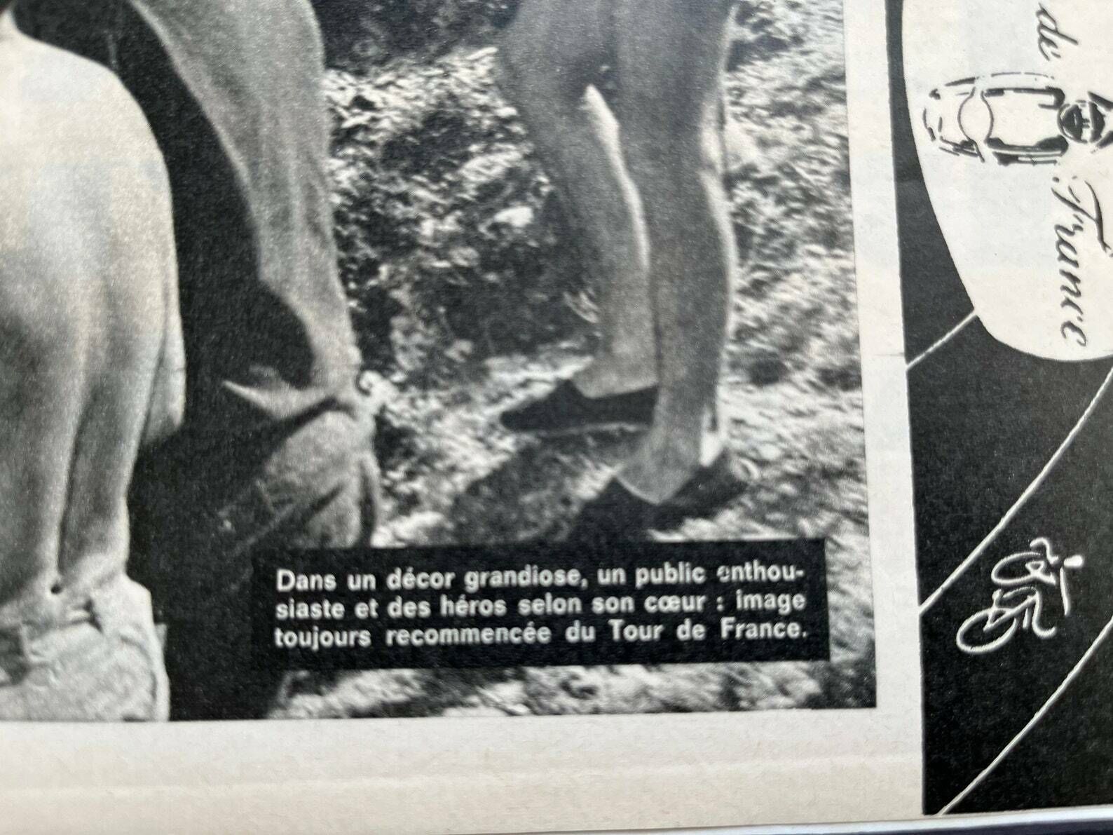 Vintage Tour De France/ Perrier Original Vintage Cycling Print 1960s photo for sale