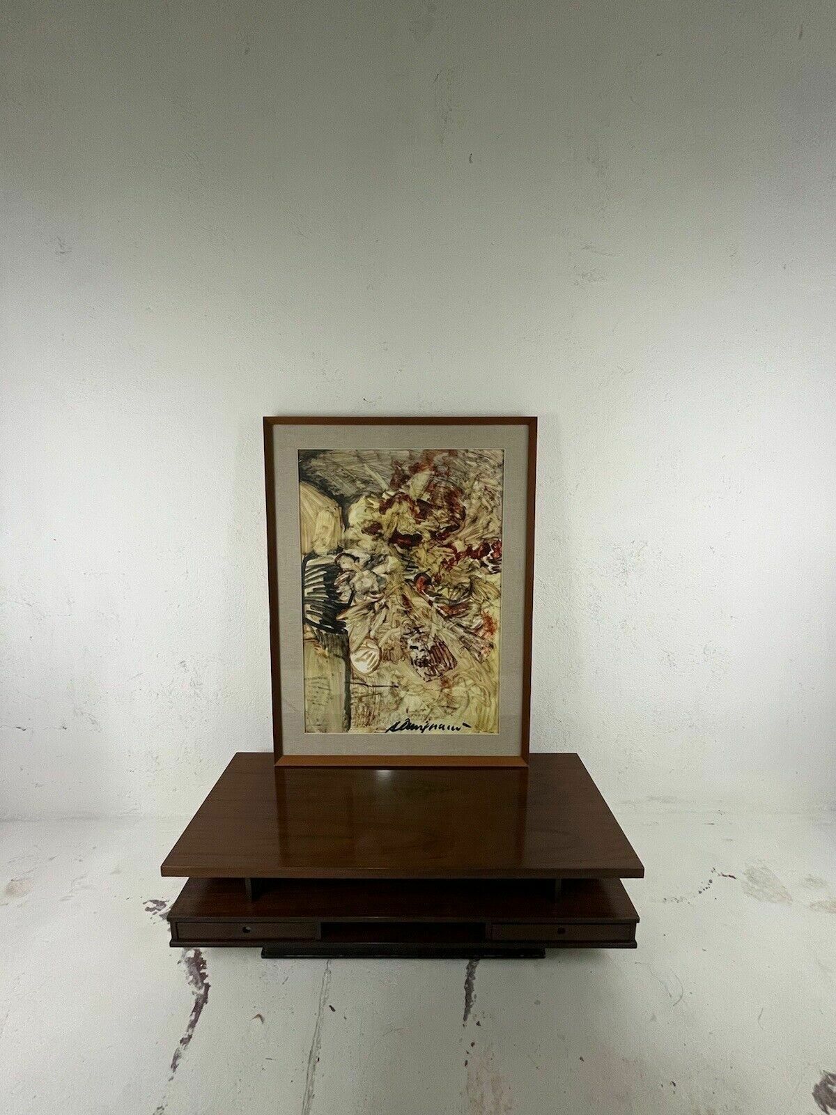 Abstract Painting Oil On Canvas 70s Vintage Design photo furniture