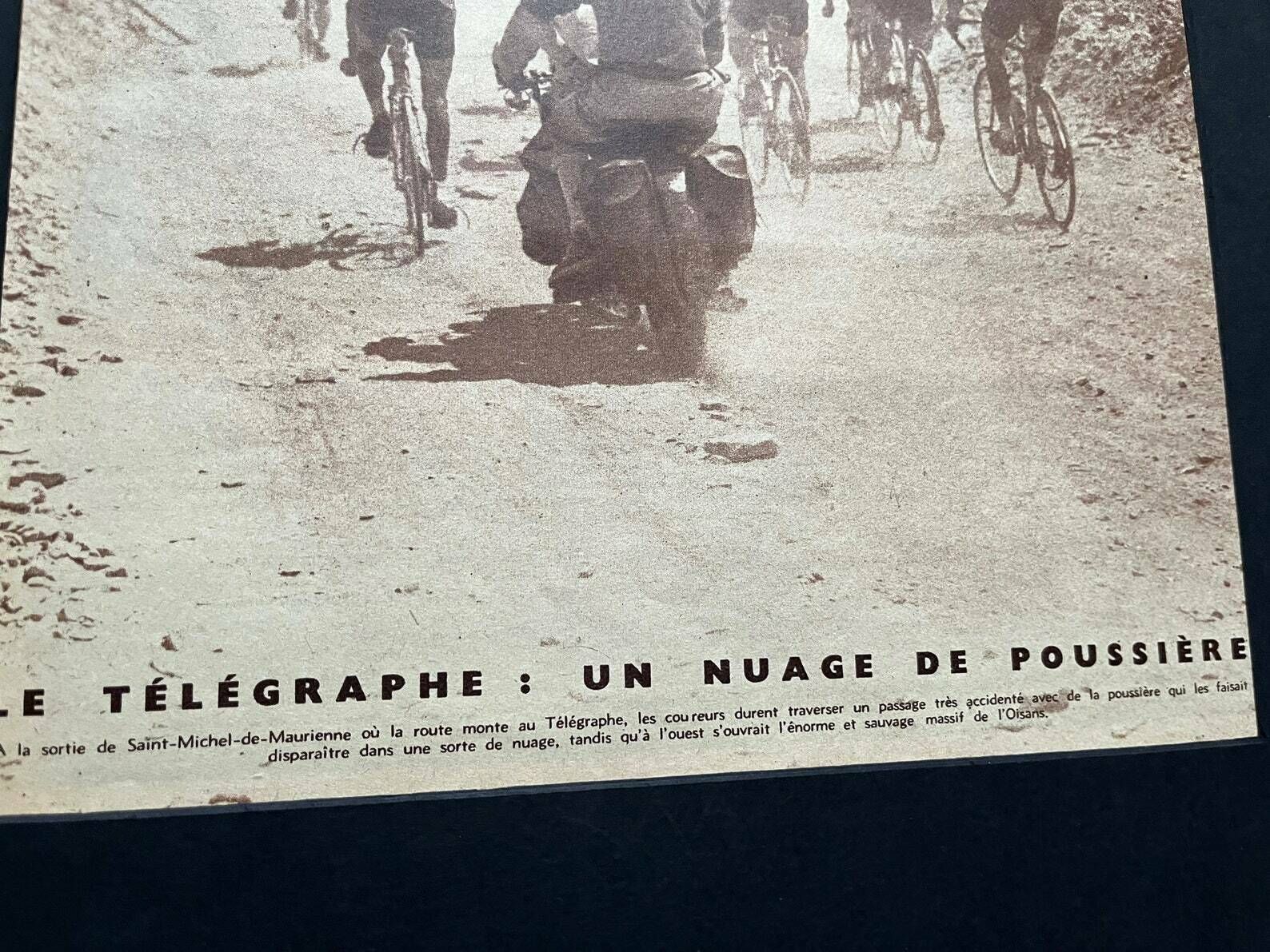 Original Vintage Tour De France 1949 French Cycling Print Thonon Les Bains   Briancon photo furniture