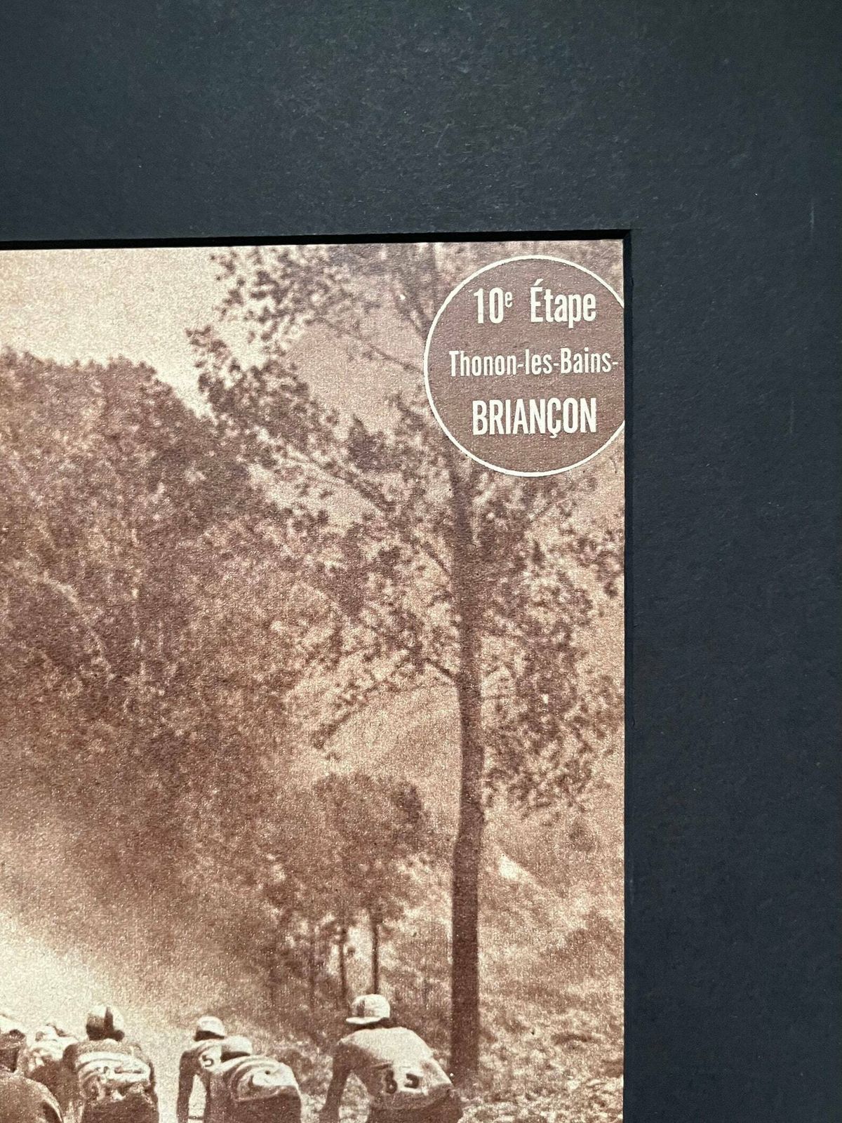 Original Vintage Tour De France 1949 French Cycling Print Thonon Les Bains   Briancon photo for sale
