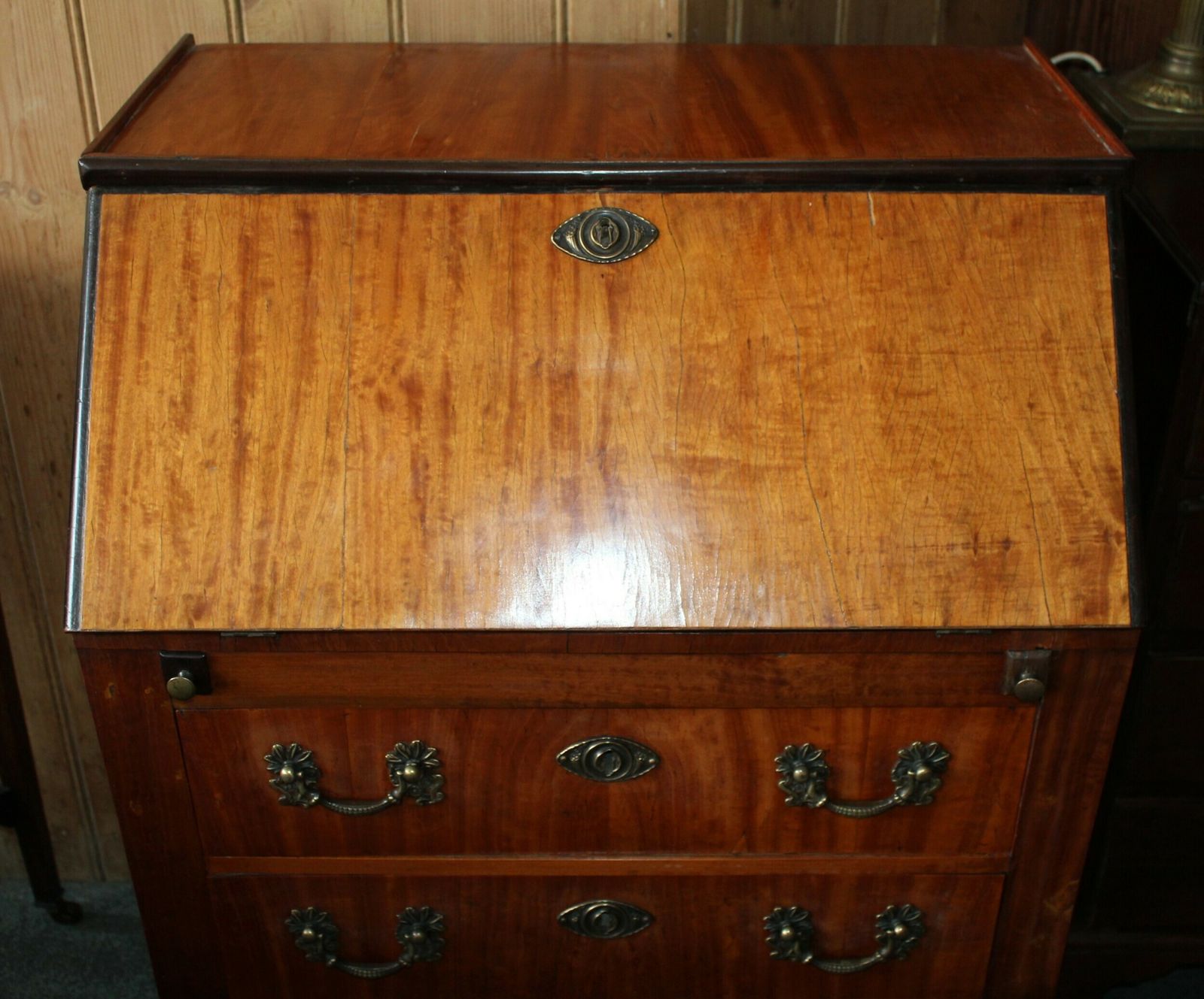 Small Edwardian Satinwood Bureau photo for sale