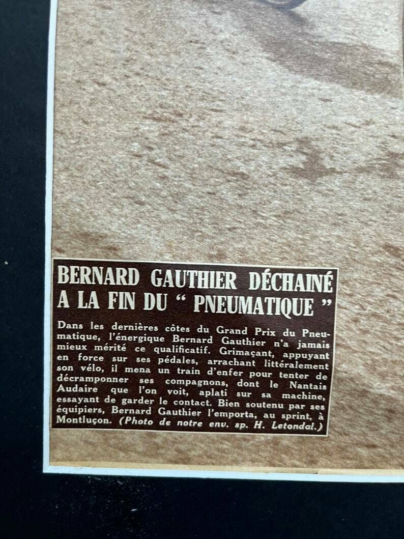 Original Vintage Tour De France 1953 French Cycling Print Bernard Gauthier photo furniture