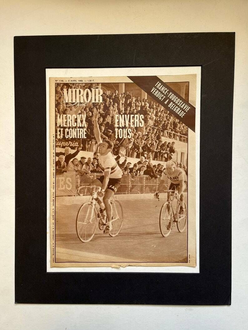 Eddy Merckx Original Vintage Cycling Print 1968 Tour Of Belgium Winner