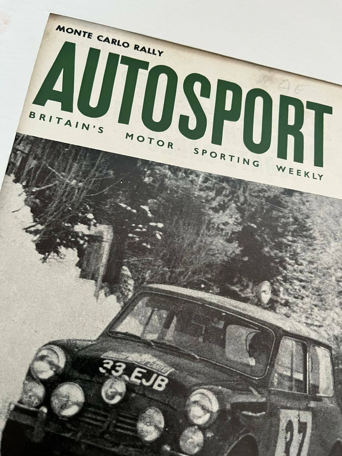 Vintage Autosport Print 1964 Vintage Mini Cooper Monte Carlo Rally Paddy Hopkirk photo for sale