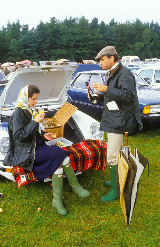 'Sloanes Picnic In The Polo Park' Homer Sykes Framed In White photo furniture