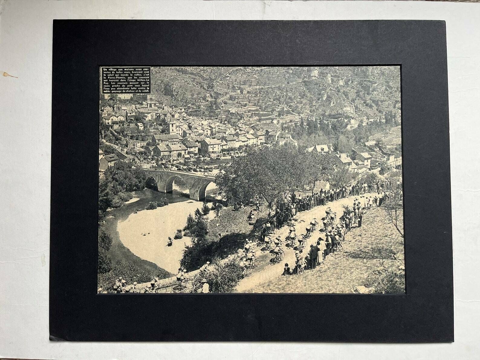 Original Vintage Tour De France Print 1954 Millau Le Puy photo furniture