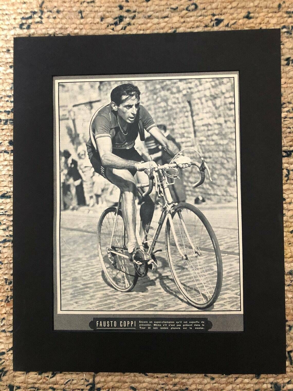 Fausto Coppi / Bianchi Original Vintage Cycling Print 1953