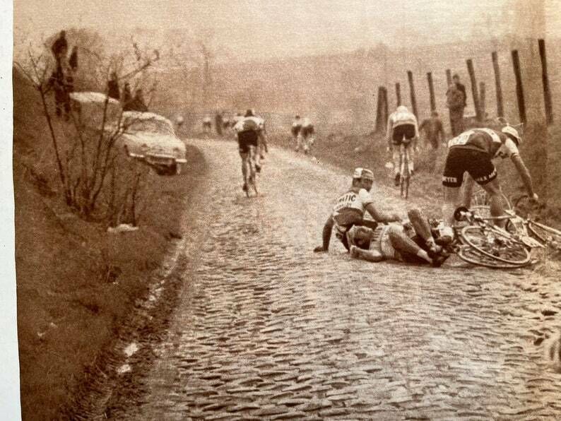 Paris Roubaix Original Vintage Cycling Print 1967 photo furniture