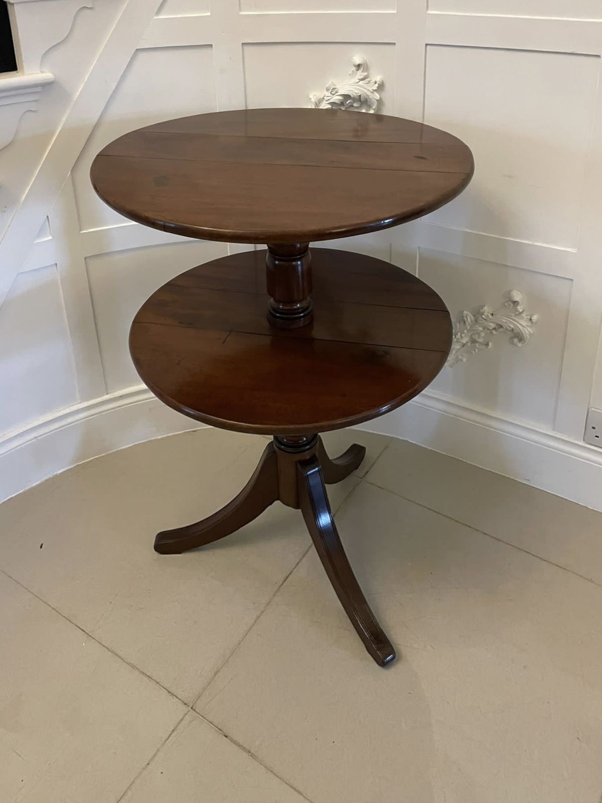 Antique 19th Century Mahogany Two Tier Dumbwaiter photo vinterior