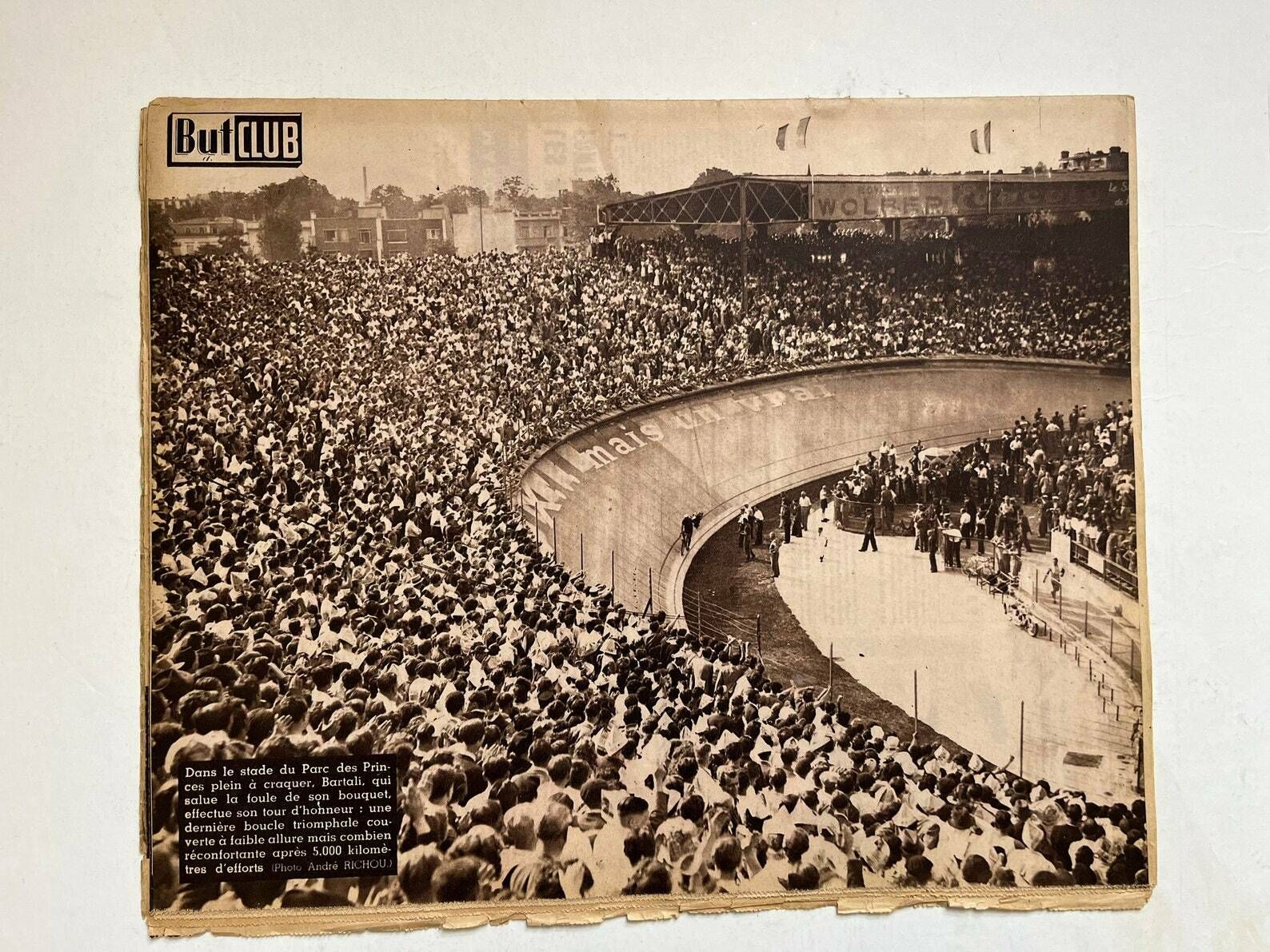 Gino Bartali Original Vintage Cycling Print 1948 Tour De France Winner photo Art