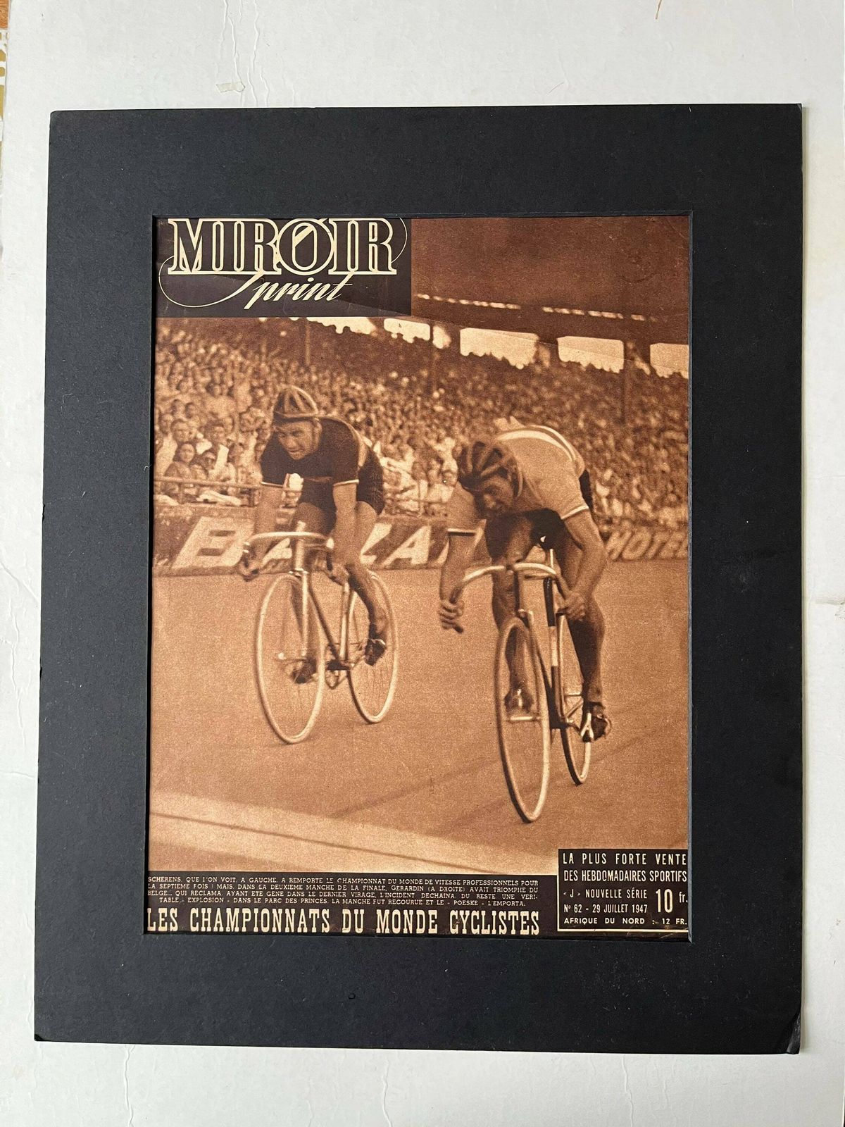 Original Pista French Cycling Print 1947 Scherens / Gerardin photo furniture