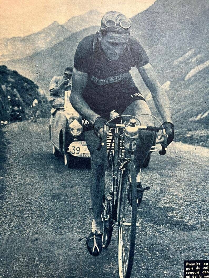 Original Vintage Tour De France Tourmalet Cycling Print 1948 Kleber Piot photo Art