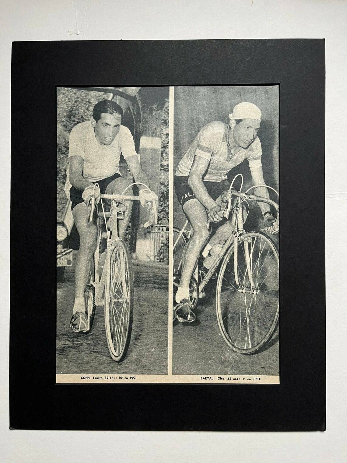 Fausto Coppi / Gino Bartali Original Vintage Cycling Print 1951 Tour De France