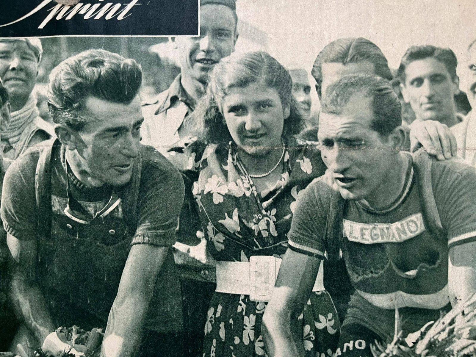 Gino Bartali / Louison Bobet Vintage Tour De France Cycling Print 1948 photo furniture