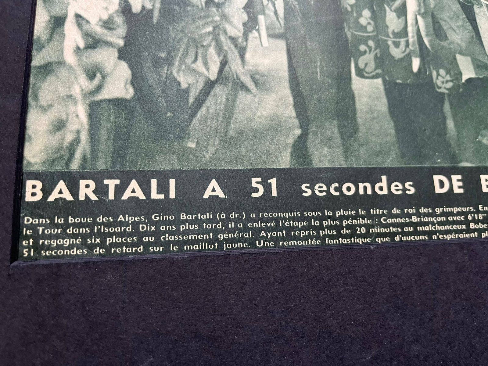 Gino Bartali / Louison Bobet Vintage Tour De France Cycling Print 1948 photo for sale