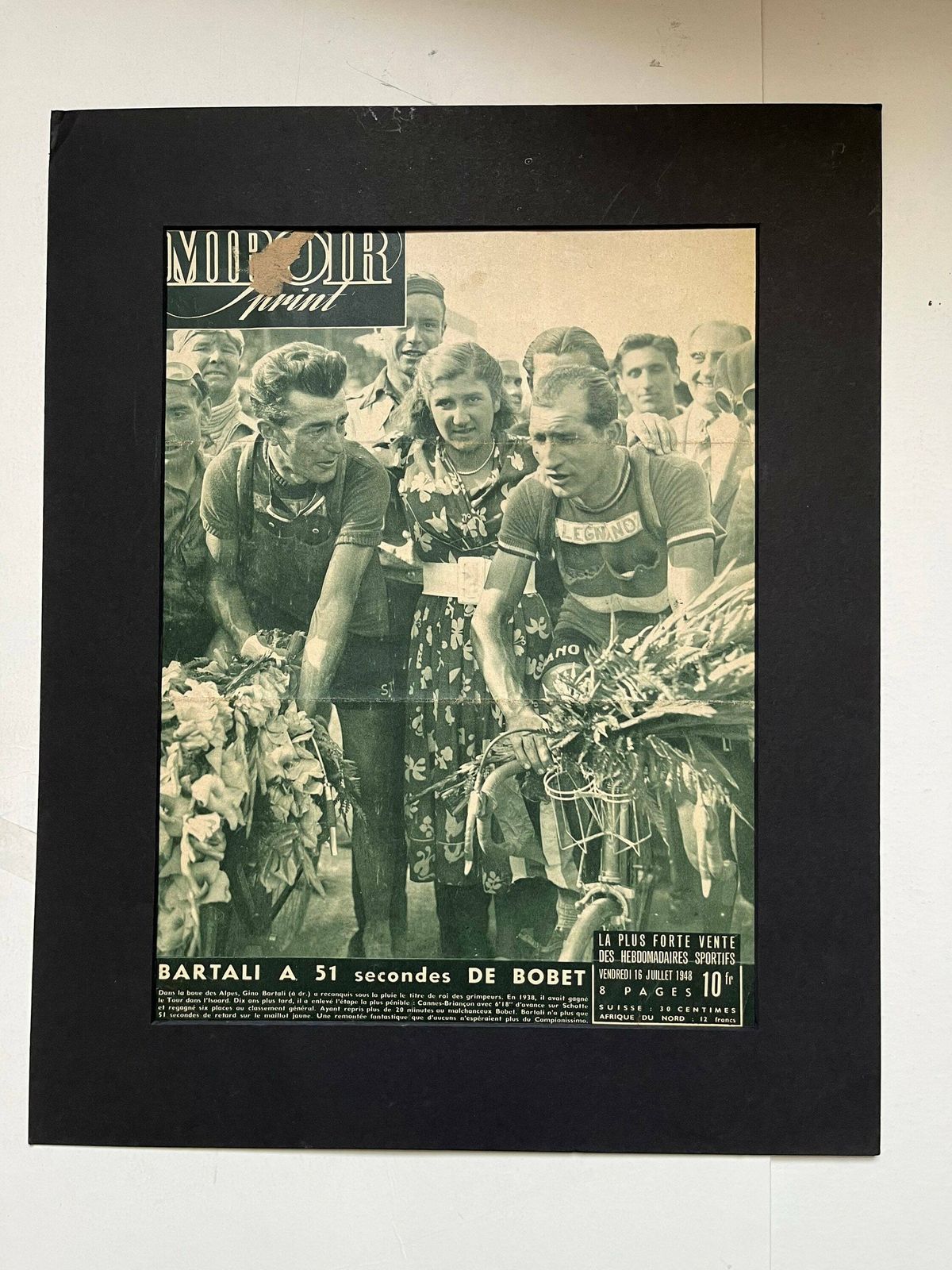 Gino Bartali / Louison Bobet Vintage Tour De France Cycling Print 1948 photo 76.0