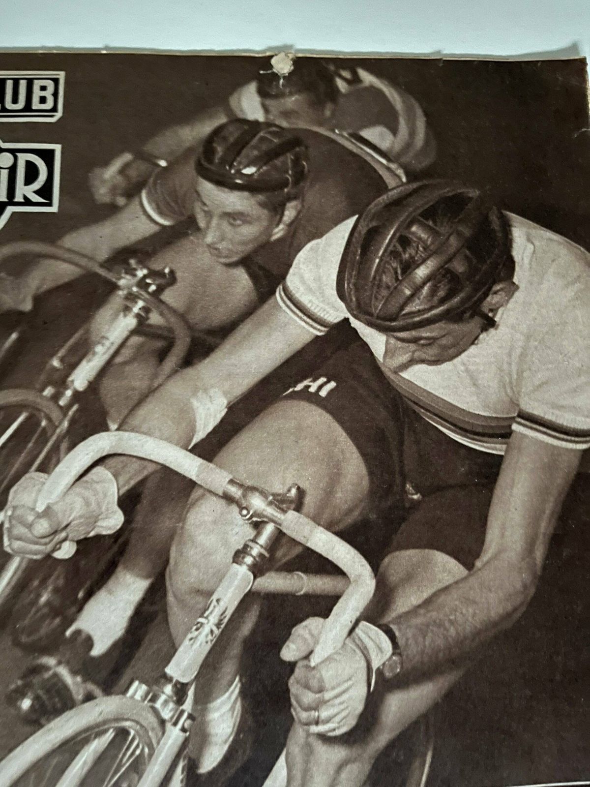 Jacques Anquetil / Fausto Coppi Original Vintage Track Cycling Print 1953 photo furniture